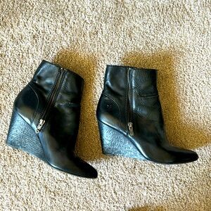 Frye Black wedge booties - size 8